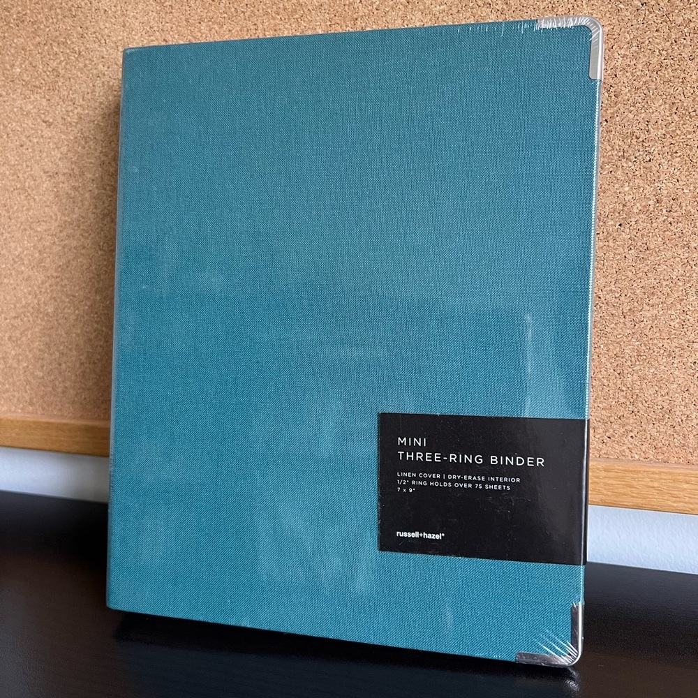 Russell + Hazel Mini 3-ring Binder - Forest Green - Book cloth - New